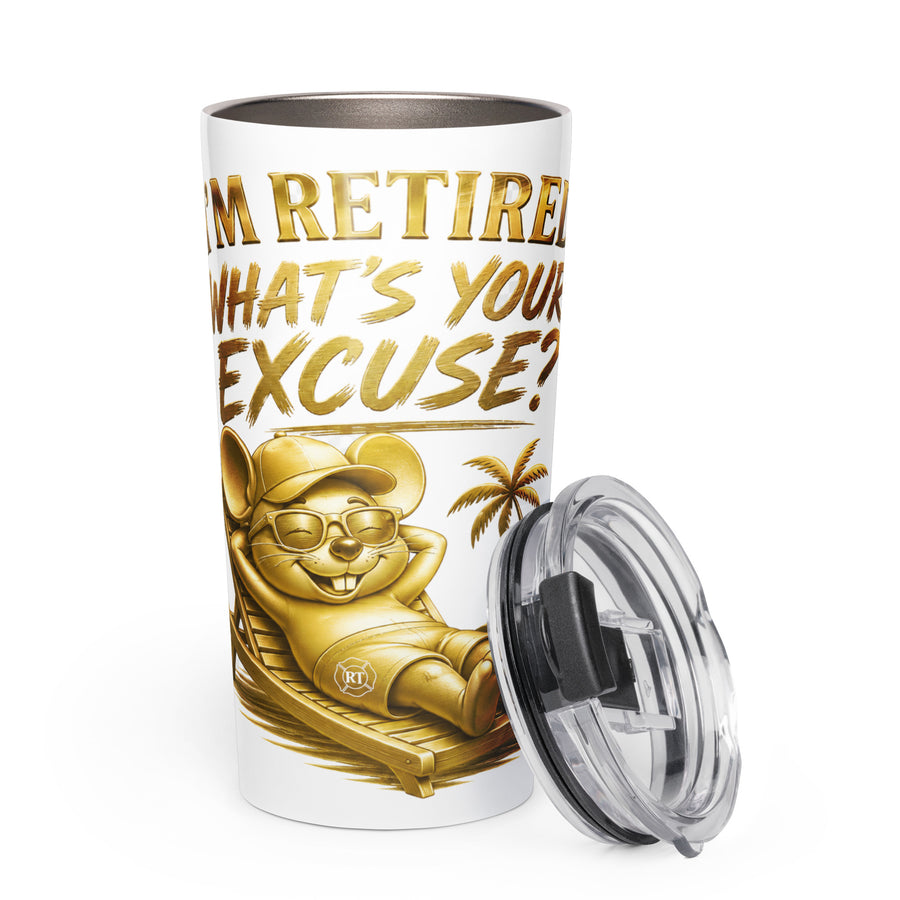 Scout I’m Retired 20 oz travel tumbler, front view