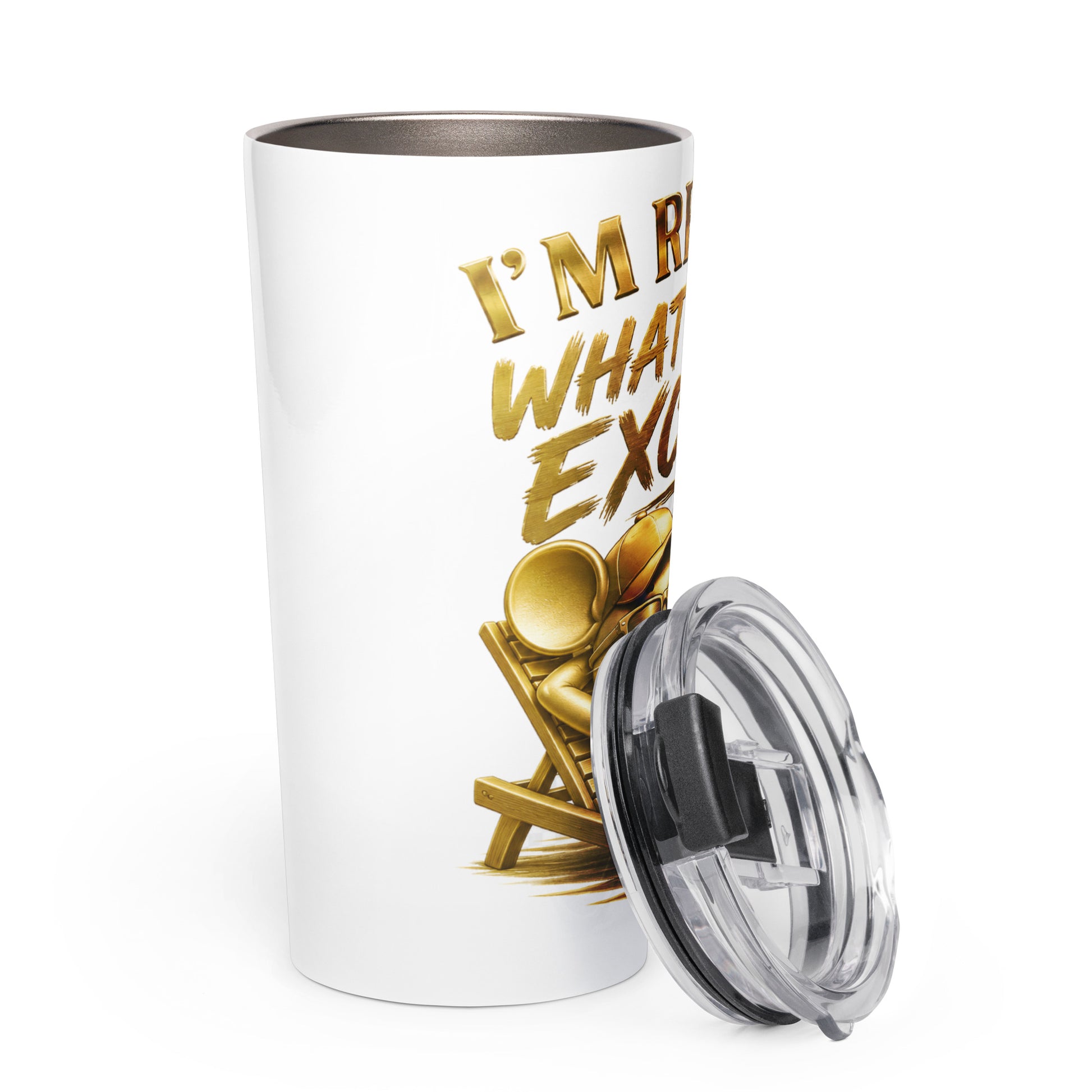 Scout I’m Retired 20 oz travel tumbler, right side view